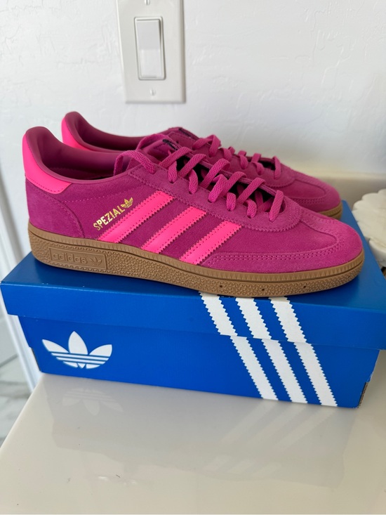 adidas Shoes - adidas Spezial Suede Sneakers in Magenta and Hot Pink with Gum Sole